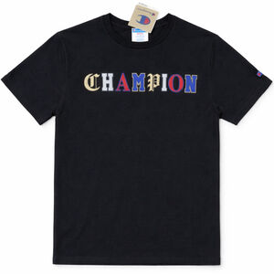 NWT S Men's Champion Black Heritage T Streetwear Multi-color Logo Old English